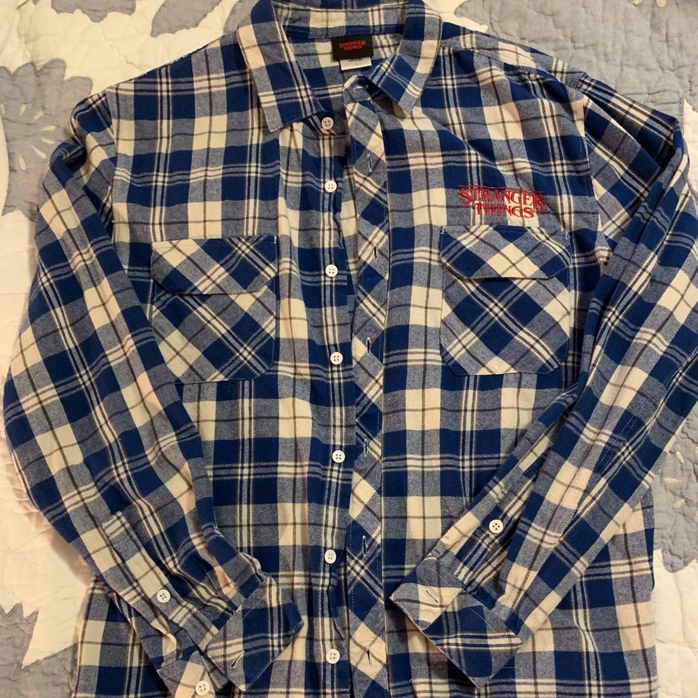 Stranger Things Plaid Button Down Shirt